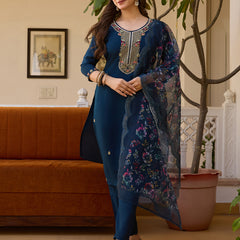 Viscose Chanderi With Embroidered Beads Top Bottom Suit Set