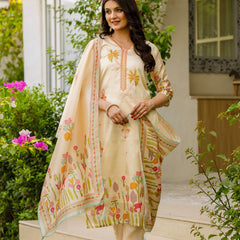 Viscose Assam Silk With Embroidered Beads