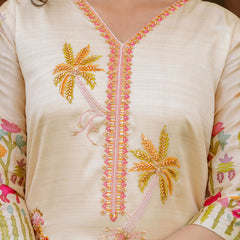 Viscose Assam Silk With Embroidered Beads