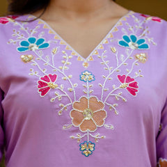 Viscose Gadhwal With Embroidered Beads Top Bottom Suit Set