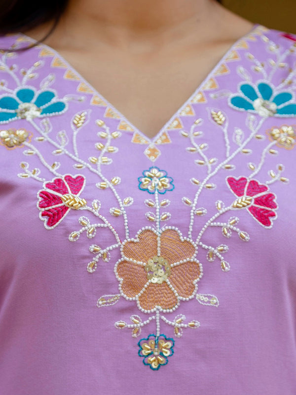 Viscose Gadhwal With Embroidered Beads Top Bottom Suit Set