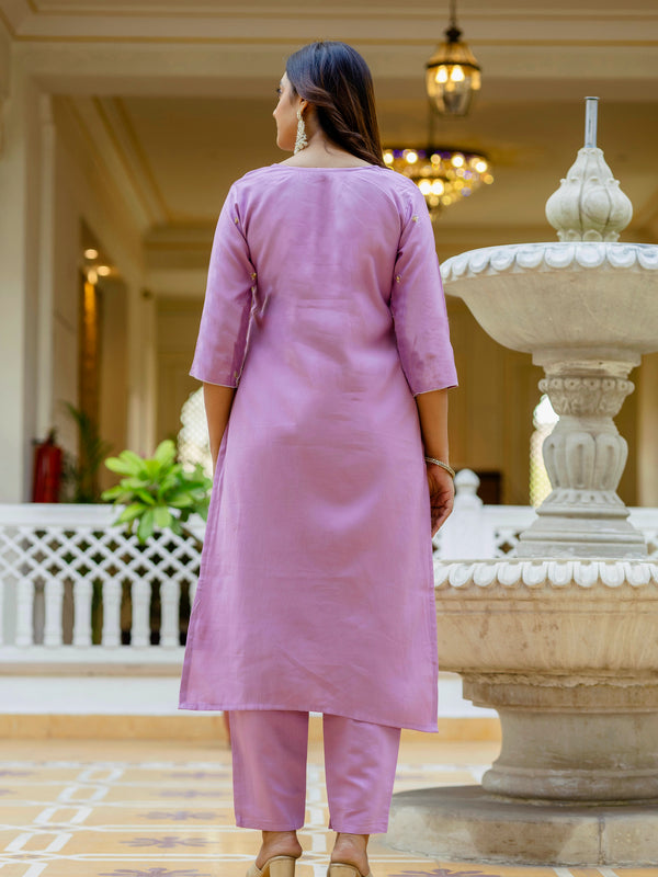 Viscose Gadhwal With Embroidered Beads Top Bottom Suit Set