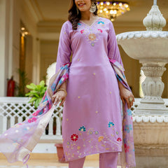 Viscose Gadhwal With Embroidered Beads Top Bottom Suit Set