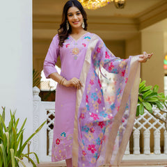 Viscose Gadhwal With Embroidered Beads Top Bottom Suit Set