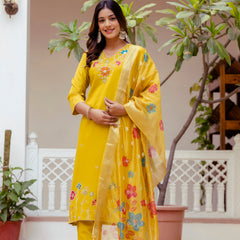 Viscose Gadhwal With Embroidered Beads Top Bottom Suit Set