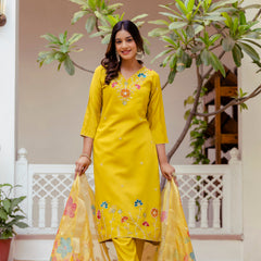 Viscose Gadhwal With Embroidered Beads Top Bottom Suit Set