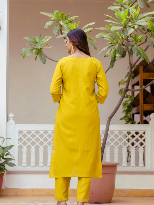 Viscose Gadhwal With Embroidered Beads Top Bottom Suit Set