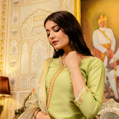 Viscose Simer With Embroidery Top Bottom Suit Set