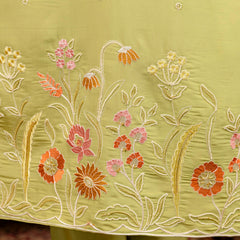 Viscose Simer With Embroidery Top Bottom Suit Set