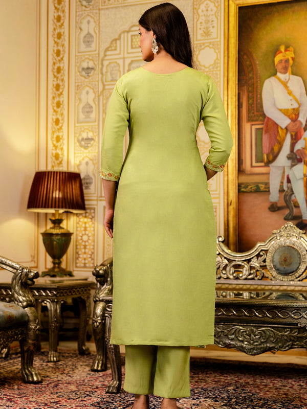 Viscose Simer With Embroidery Top Bottom Suit Set