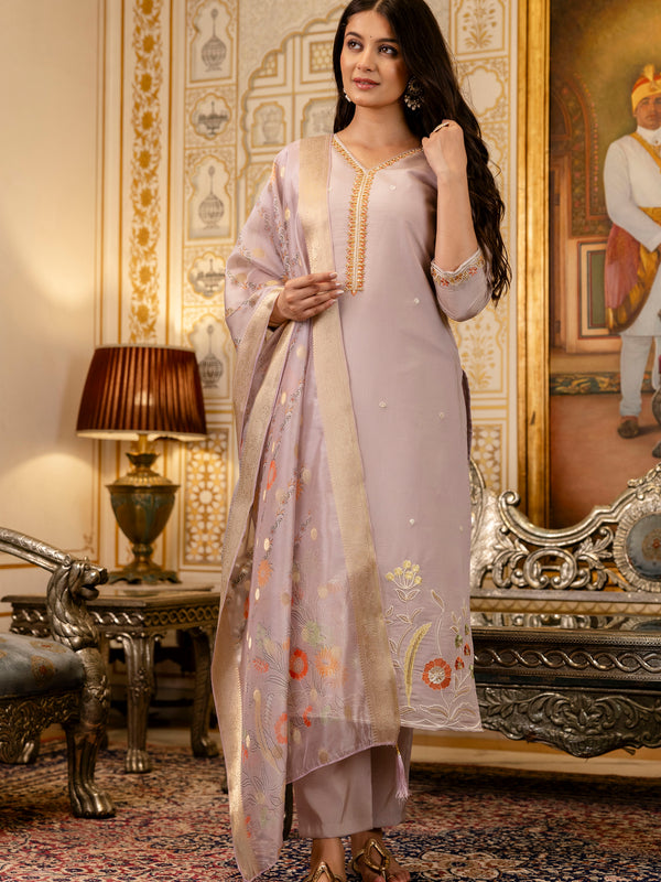 Viscose Simer With Embroidery Top Bottom Suit Set