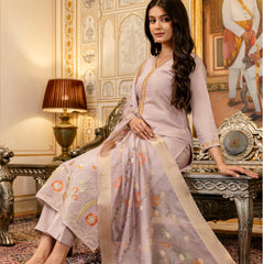 Viscose Simer With Embroidery Top Bottom Suit Set