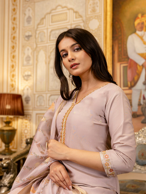 Viscose Simer With Embroidery Top Bottom Suit Set
