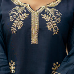 Viscose Chanderi With Embroidery Top Bottom Suit Set
