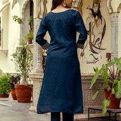 Viscose Chanderi With Embroidery Top Bottom Suit Set