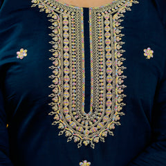 Viscose Chanderi With Embroidery Top Bottom Suit Set