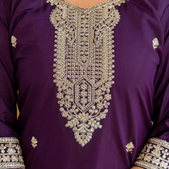 Viscose Chanderi With Embroidery Sharara Suit Set