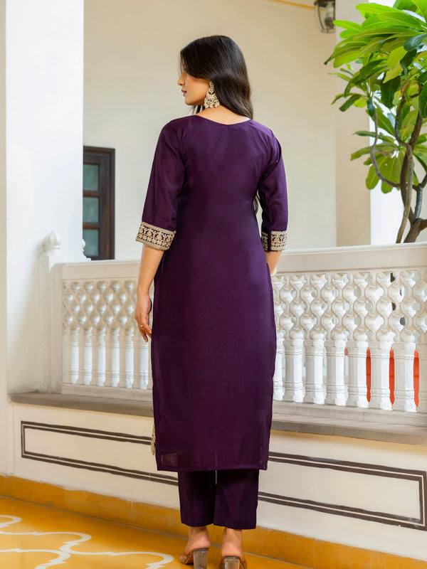 Viscose Chanderi With Embroidery Sharara Suit Set