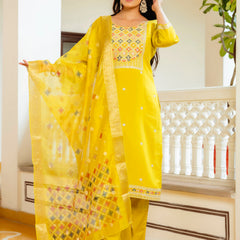 Viscose Chanderi With Embroidery