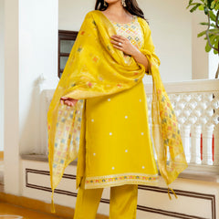 Viscose Chanderi With Embroidery