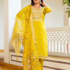 Viscose Chanderi With Embroidery