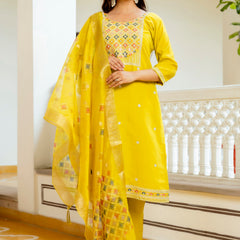Viscose Chanderi With Embroidery