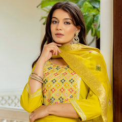 Viscose Chanderi With Embroidery