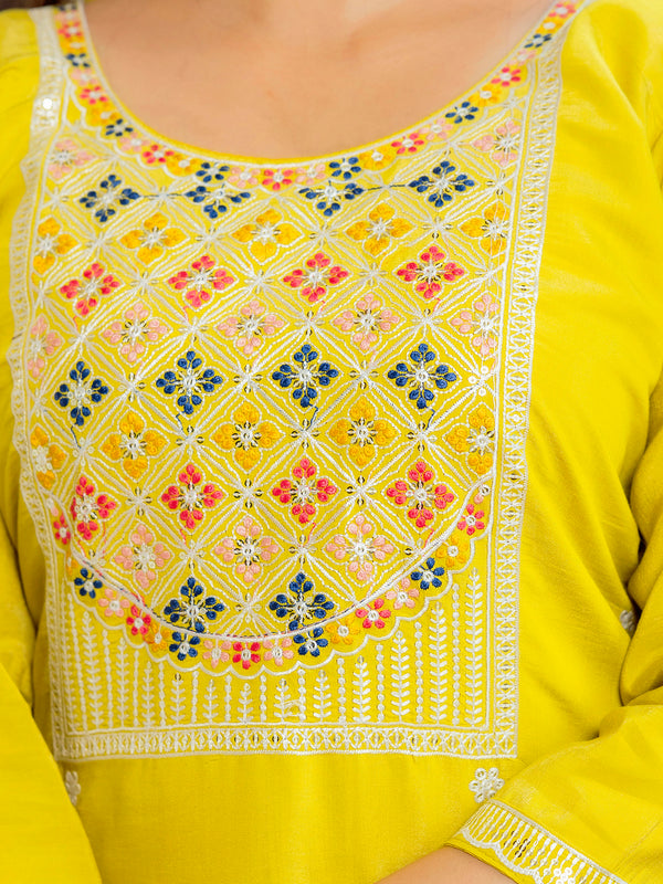 Viscose Chanderi With Embroidery