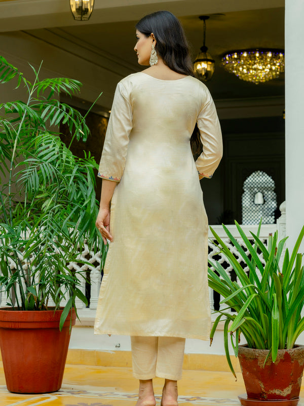 Viscose Assam Silk With Embroidery