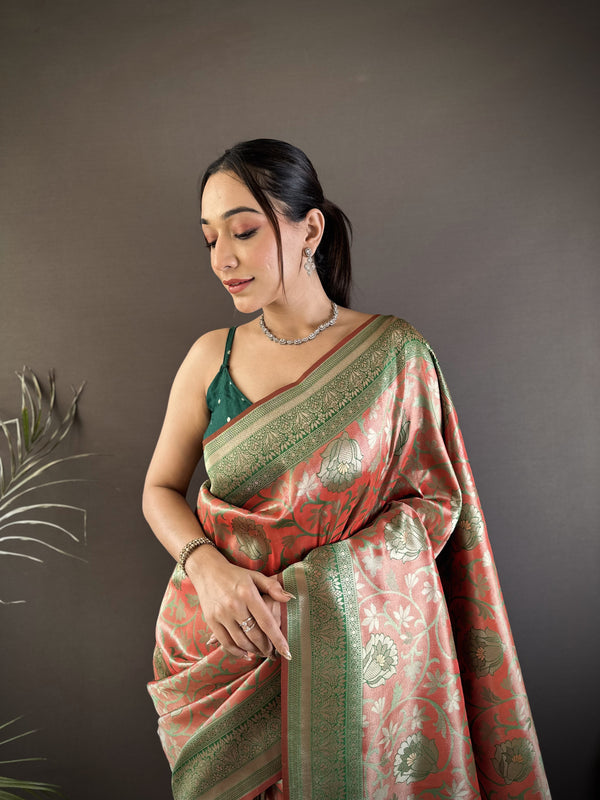 Vrundavan Dharmavaram Soft Silk Saree