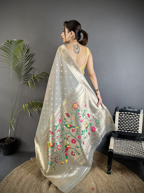 Paithani Heavy Tissue Saree with Mina Butti