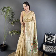 Paithani Heavy Tissue Saree with Mina Butti