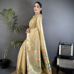 Paithani Heavy Tissue Saree with Mina Butti