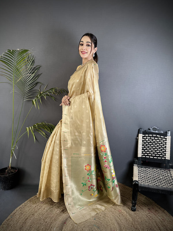 Paithani Heavy Tissue Saree with Mina Butti