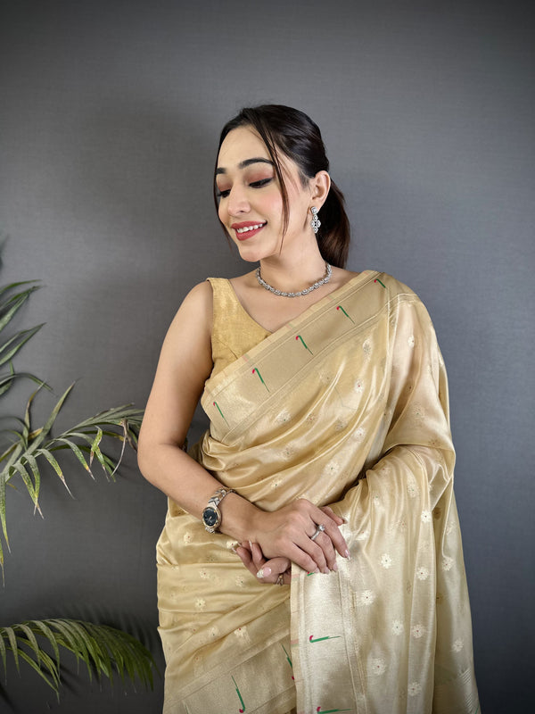 Paithani Heavy Tissue Saree with Mina Butti
