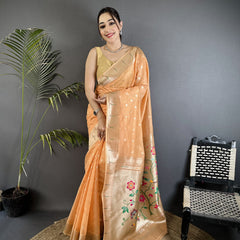 Paithani Heavy Tissue Saree with Mina Butti