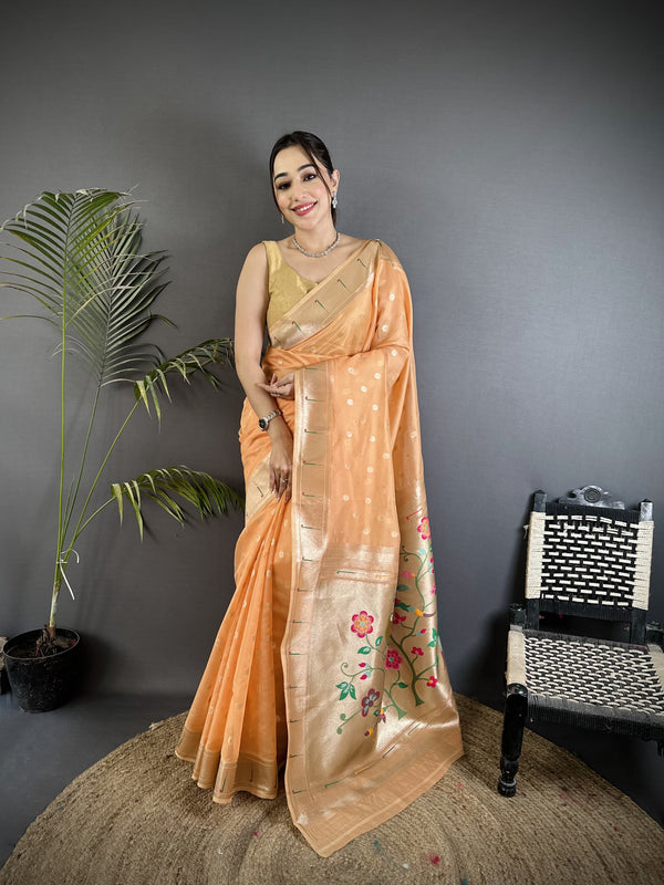 Paithani Heavy Tissue Saree with Mina Butti