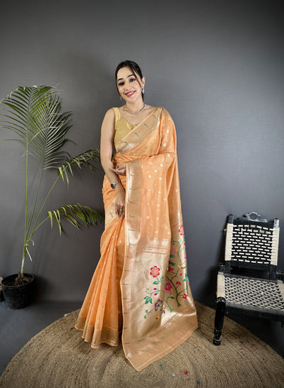 Paithani Heavy Tissue Saree with Mina Butti