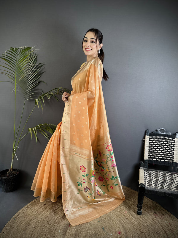 Paithani Heavy Tissue Saree with Mina Butti