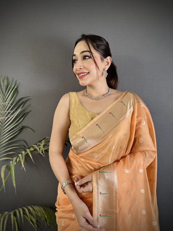 Paithani Heavy Tissue Saree with Mina Butti