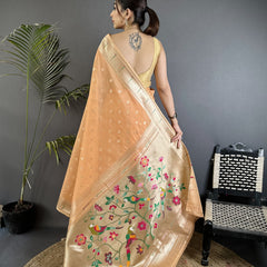 Paithani Heavy Tissue Saree with Mina Butti