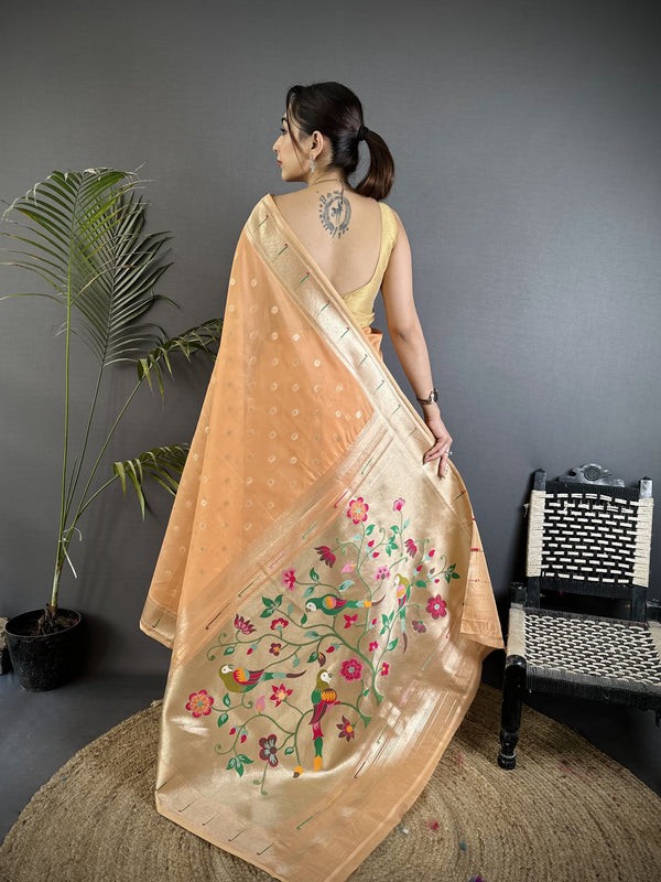 Paithani Heavy Tissue Saree with Mina Butti