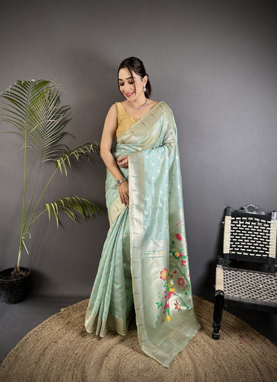 Paithani Heavy Tissue Saree with Mina Butti