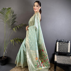 Paithani Heavy Tissue Saree with Mina Butti