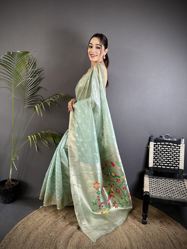 Paithani Heavy Tissue Saree with Mina Butti