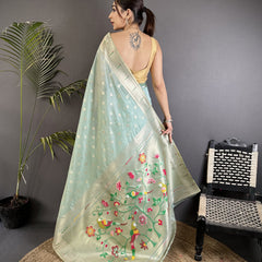 Paithani Heavy Tissue Saree with Mina Butti