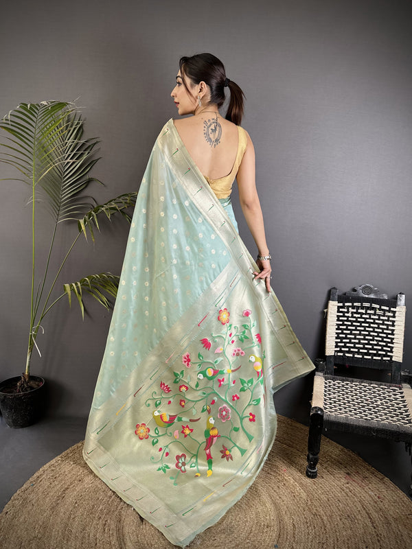 Paithani Heavy Tissue Saree with Mina Butti