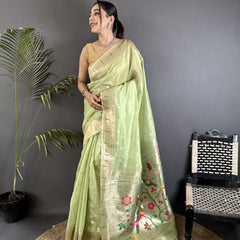 Paithani Heavy Tissue Saree with Mina Butti