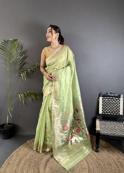 Paithani Heavy Tissue Saree with Mina Butti