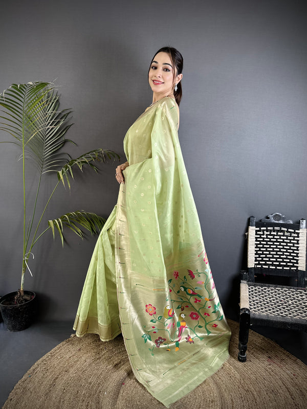 Paithani Heavy Tissue Saree with Mina Butti